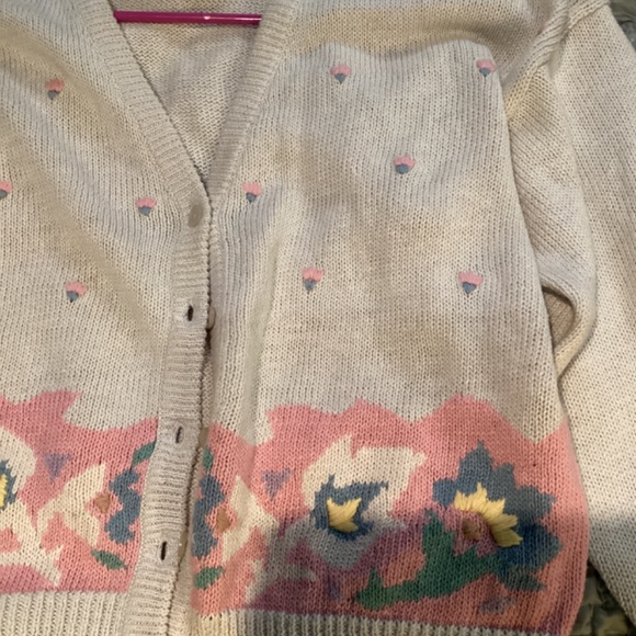 Vintage Midnight Blues cottage core/coastal grandma knitted cardigan - Picture 2 of 6